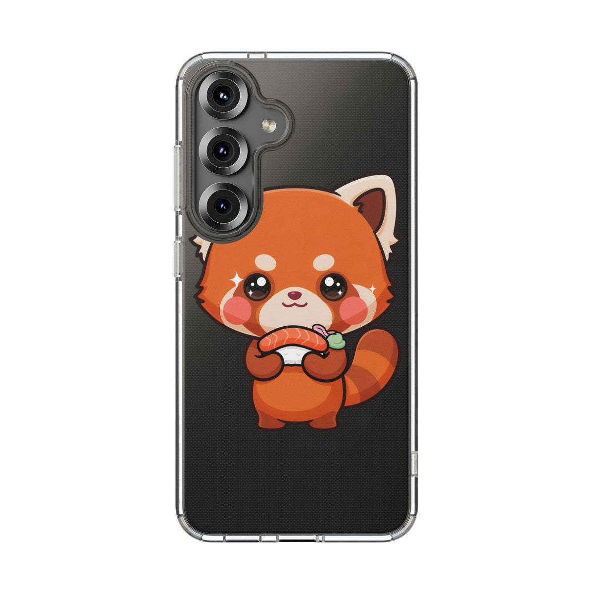 Red Panda Sushi Phone Case, Cute Kawaii Clear Case