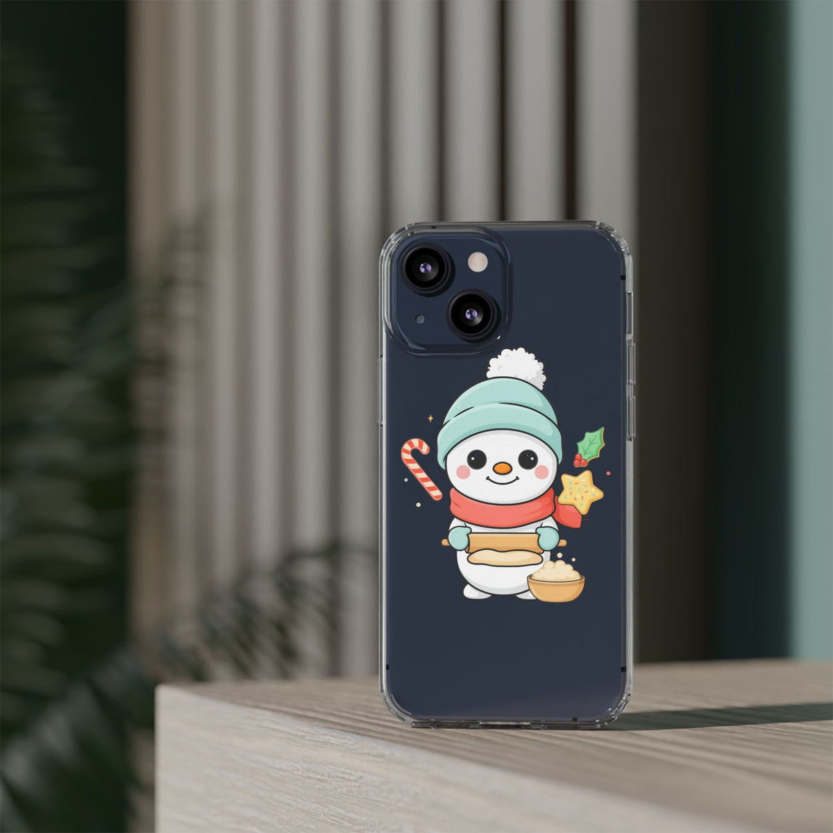 Christmas Snowman Phone Case, Cute Cookie Baker