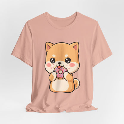 Kawaii Shiba Inu Donut Unisex Jersey Short Sleeve Tee
