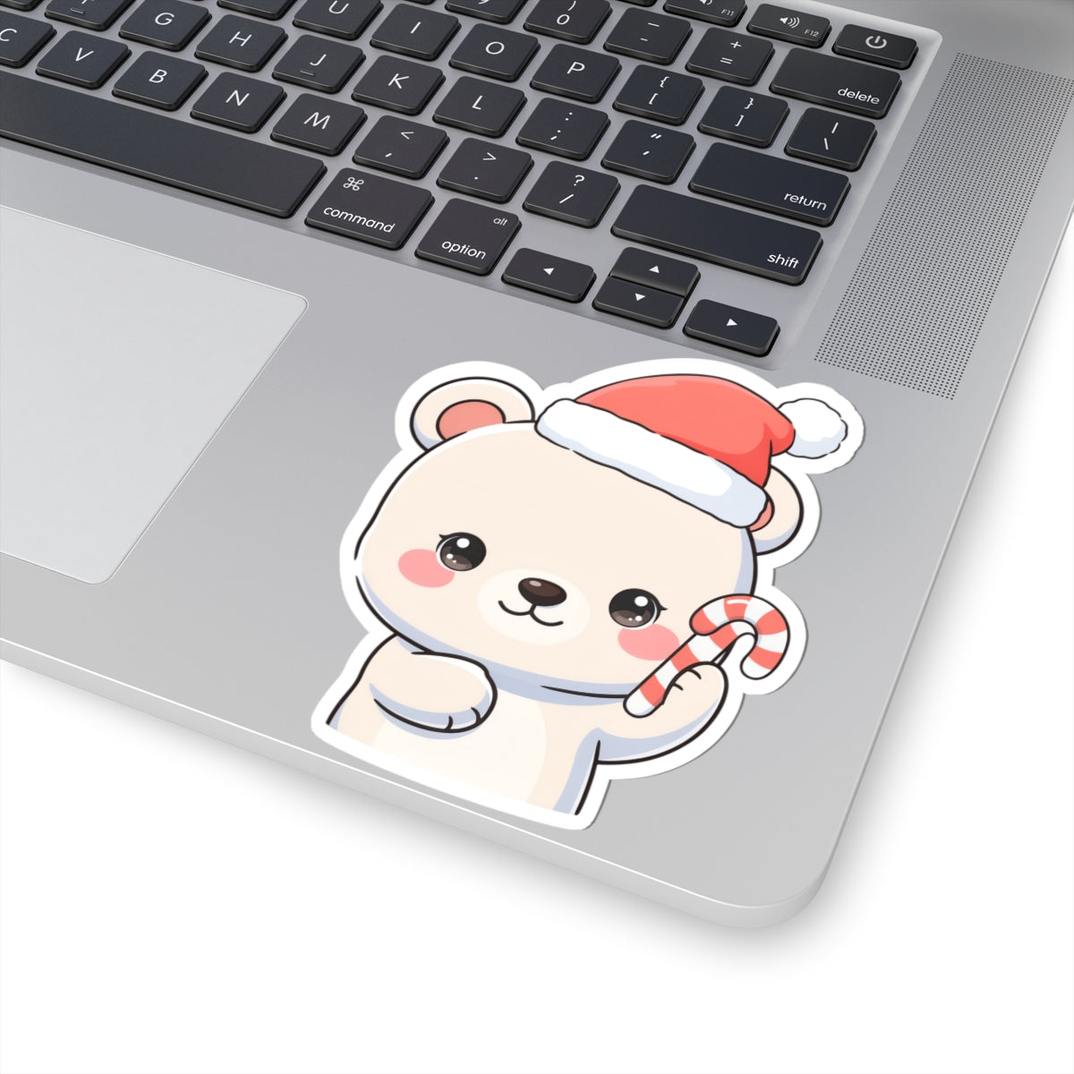 Christmas Polar Bear Sticker, Cute Kawaii Holiday Gift