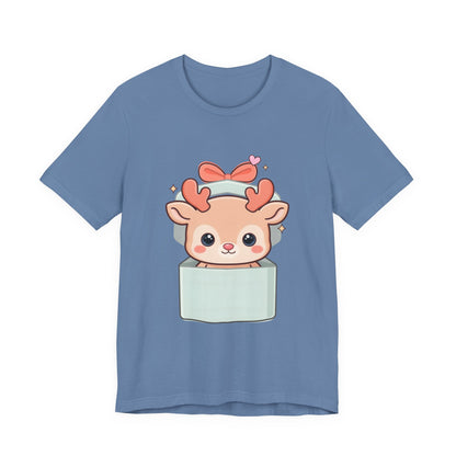 Kawaii Reindeer T-Shirt – Cute Gift Box Christmas Tee