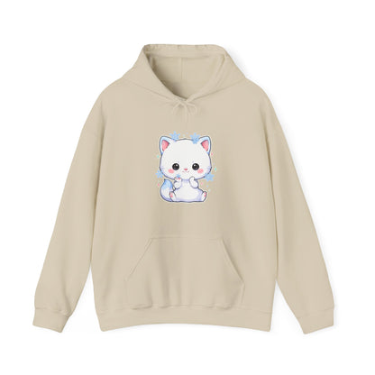 Kawaii Arctic Fox Hoodie, Cute Snowflake Fox Sweatshirt
