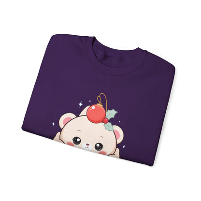 Kawaii Polar Bear Christmas Sweatshirt, Cute Holiday Crewneck