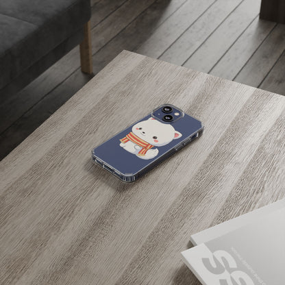 Kawaii Arctic Fox Phone Case, Cozy Christmas Scarf