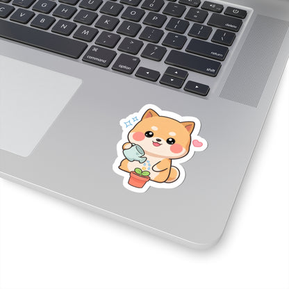 Shiba Inu Plant Lover Sticker for Cute Decor