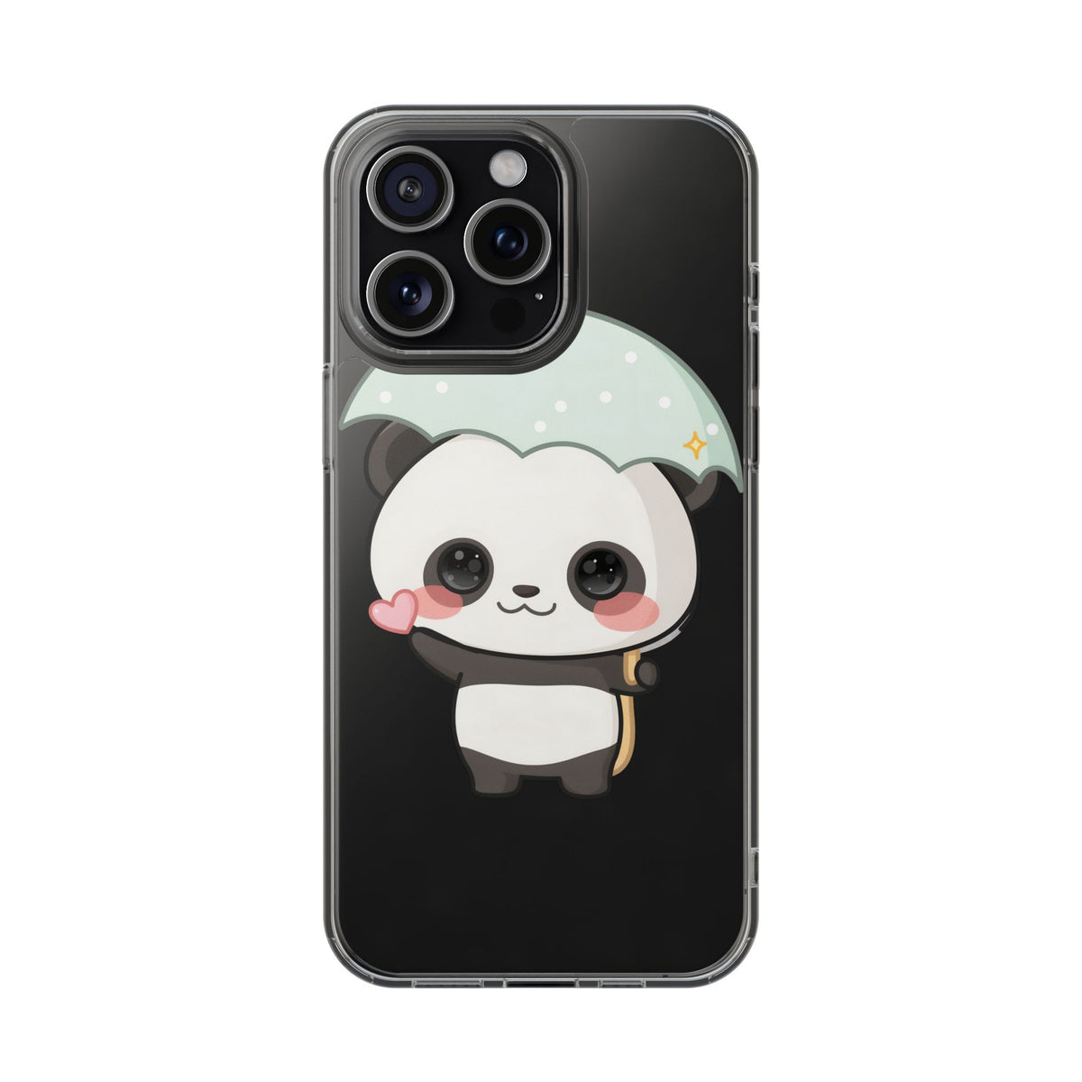 Kawaii Panda Clear Impact-Resistant Phone Case