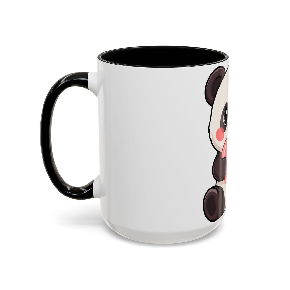 Kawaii Panda Heart Accent Coffee Mug