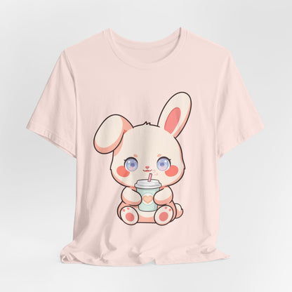 Kawaii Bunny Coffee T-Shirt: Cute Latte Lover Tee