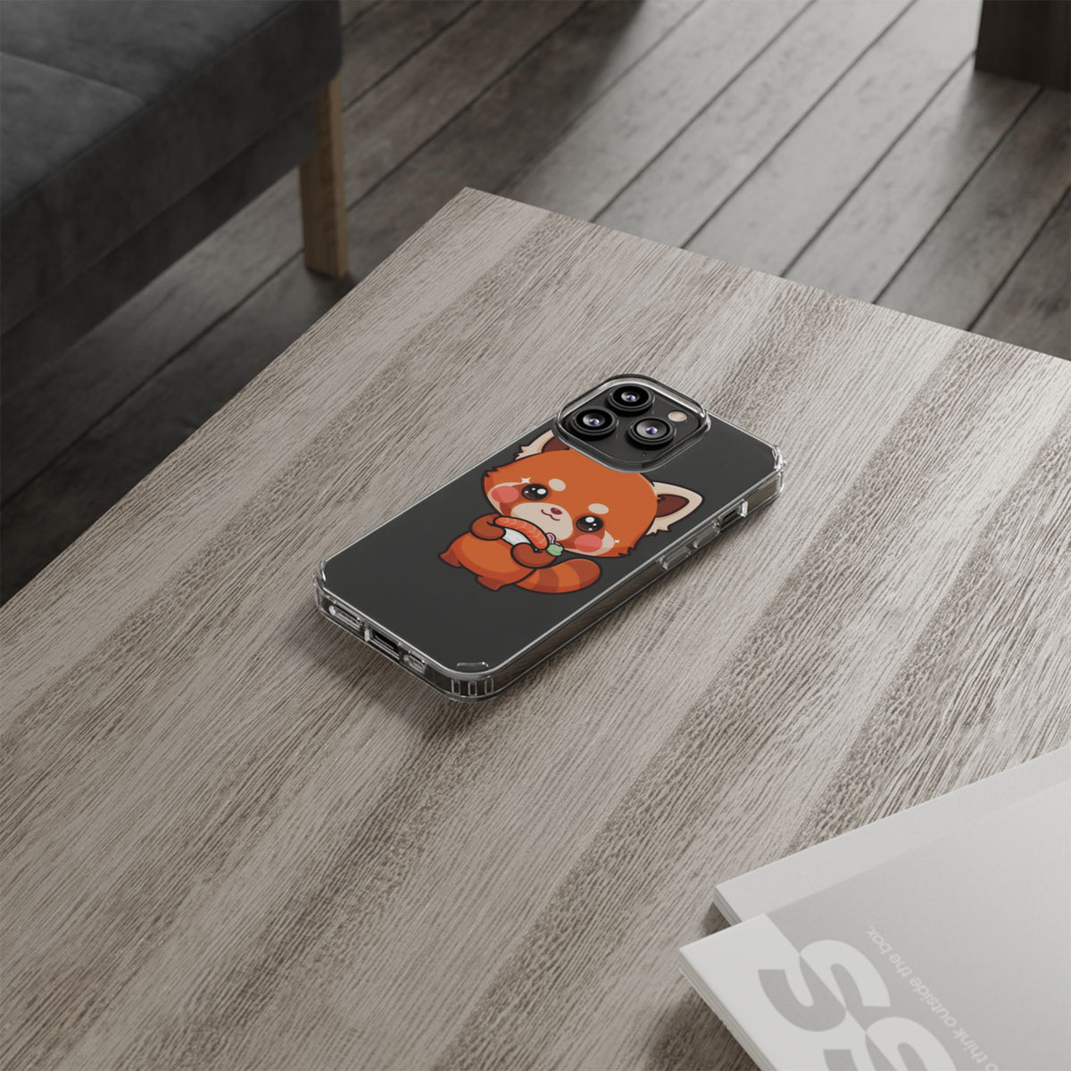 Red Panda Sushi Phone Case, Cute Kawaii Clear Case