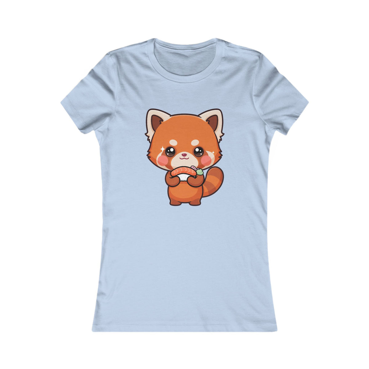 Kawaii Red Panda Sushi Tee for Cute Foodie Fans