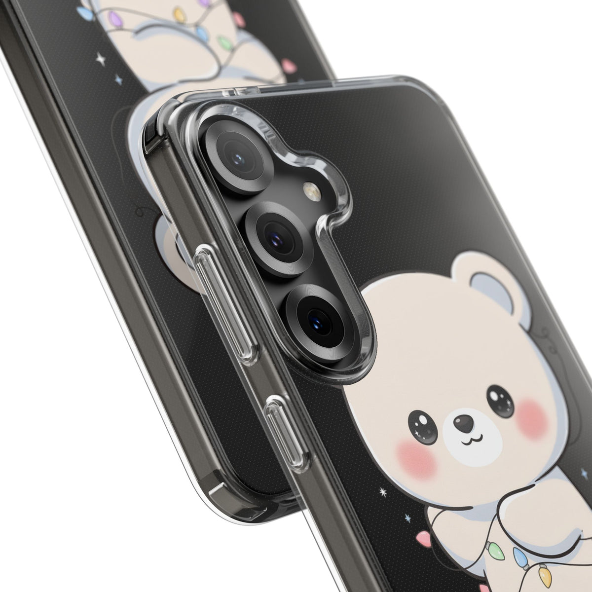 Kawaii Polar Bear Phone Case with Fairy Lights