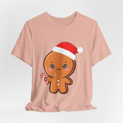 Gingerbread Man Christmas T-Shirt, Cute Kawaii Holiday Tee