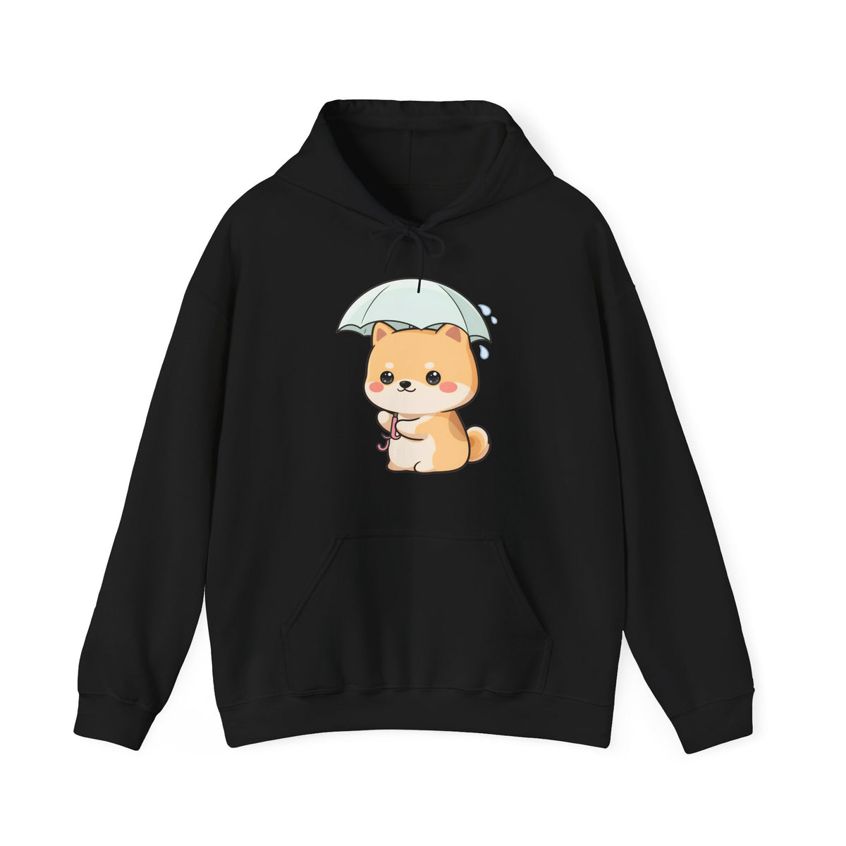 Kawaii Shiba Inu Hoodie, Cute Umbrella Dog Sweatshirt