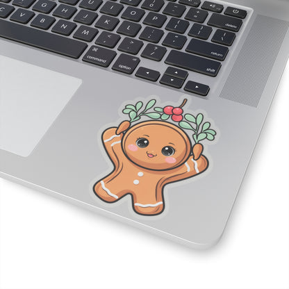 Kawaii Gingerbread Sticker for Cozy Christmas Cheer