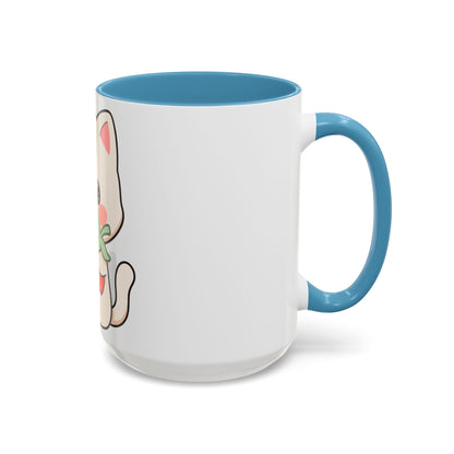 Kawaii Cat Strawberry Accent Coffee Mug