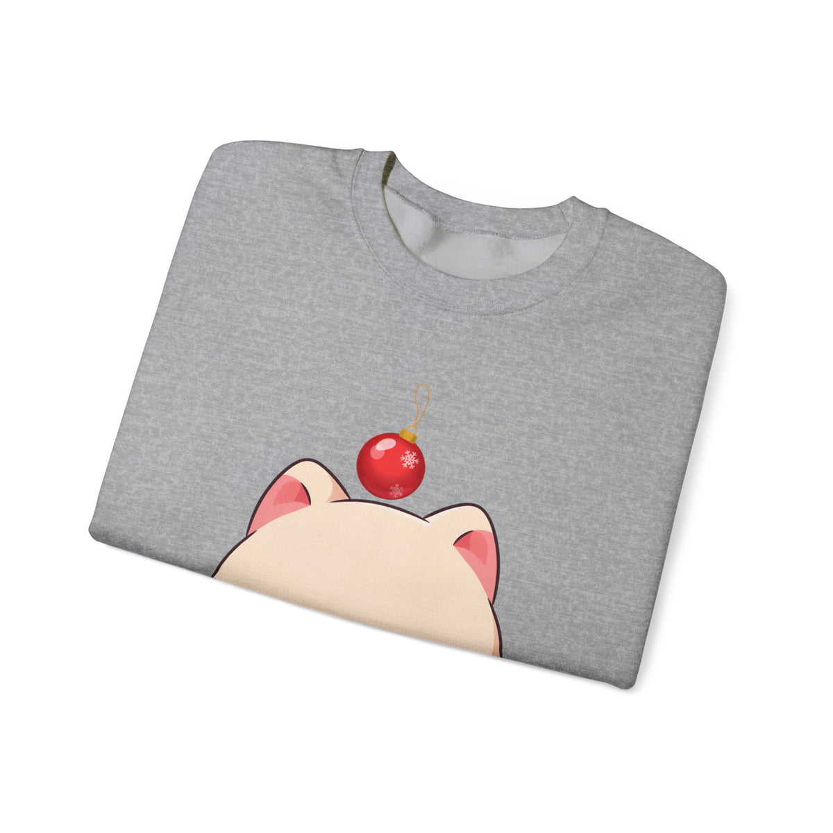 Kawaii Arctic Fox Christmas Sweatshirt, Cute Holiday Crewneck
