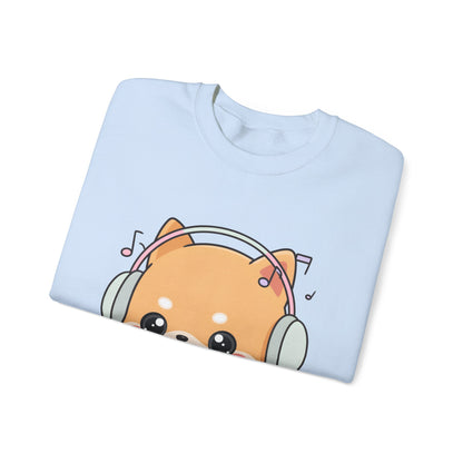 Kawaii Shiba Inu Music Sweatshirt, Cute Dog Lover Gift