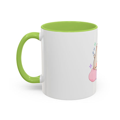 Kawaii Sleeping Cat Accent Coffee Mug