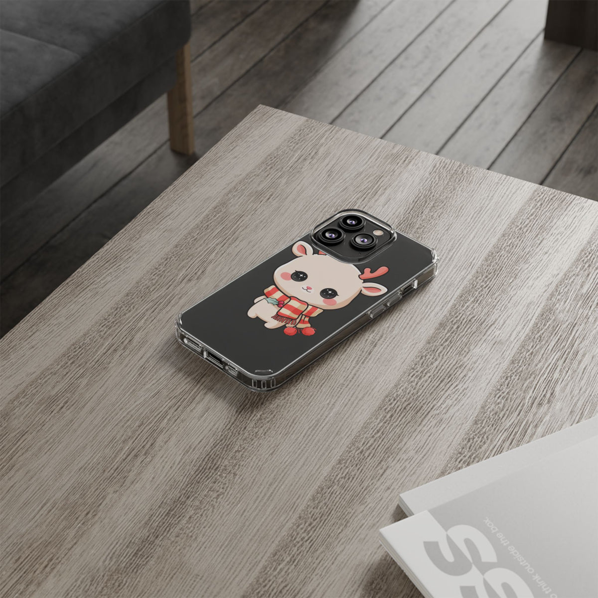 Christmas Reindeer Phone Case, Cute Kawaii Holiday Gift