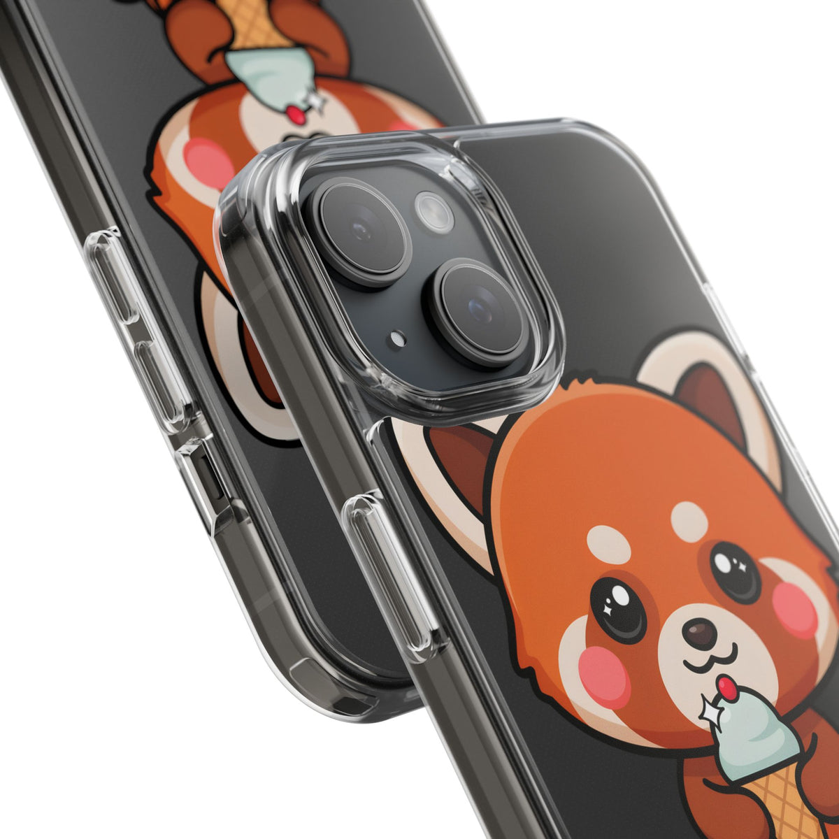 Kawaii Red Panda Phone Case with Ice Cream