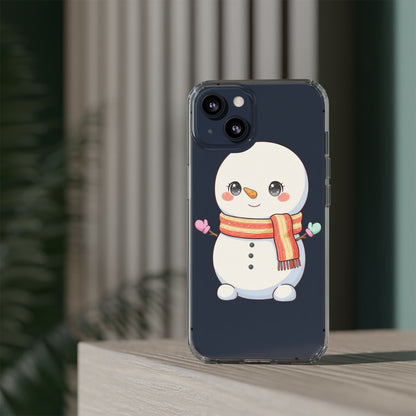 Kawaii Snowman Phone Case – Cute Christmas Clear Case