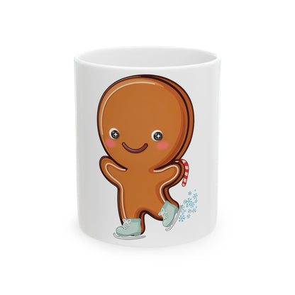 Gingerbread Man Mug: Cute Christmas Ice Skating Gift