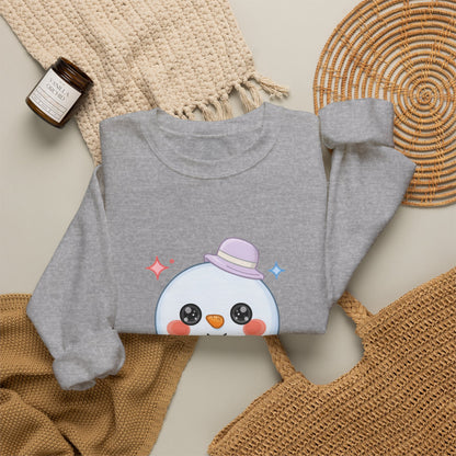 Kawaii Snowman Christmas Sweatshirt, Cute Holiday Gift