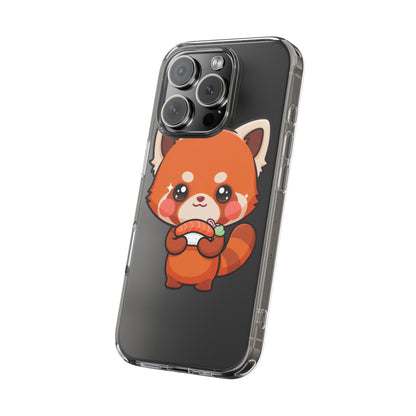 Red Panda Sushi Phone Case, Cute Kawaii Clear Case