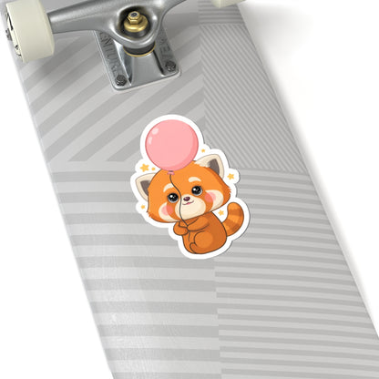 Kawaii Red Panda Sticker with Balloon | Chibi Animal