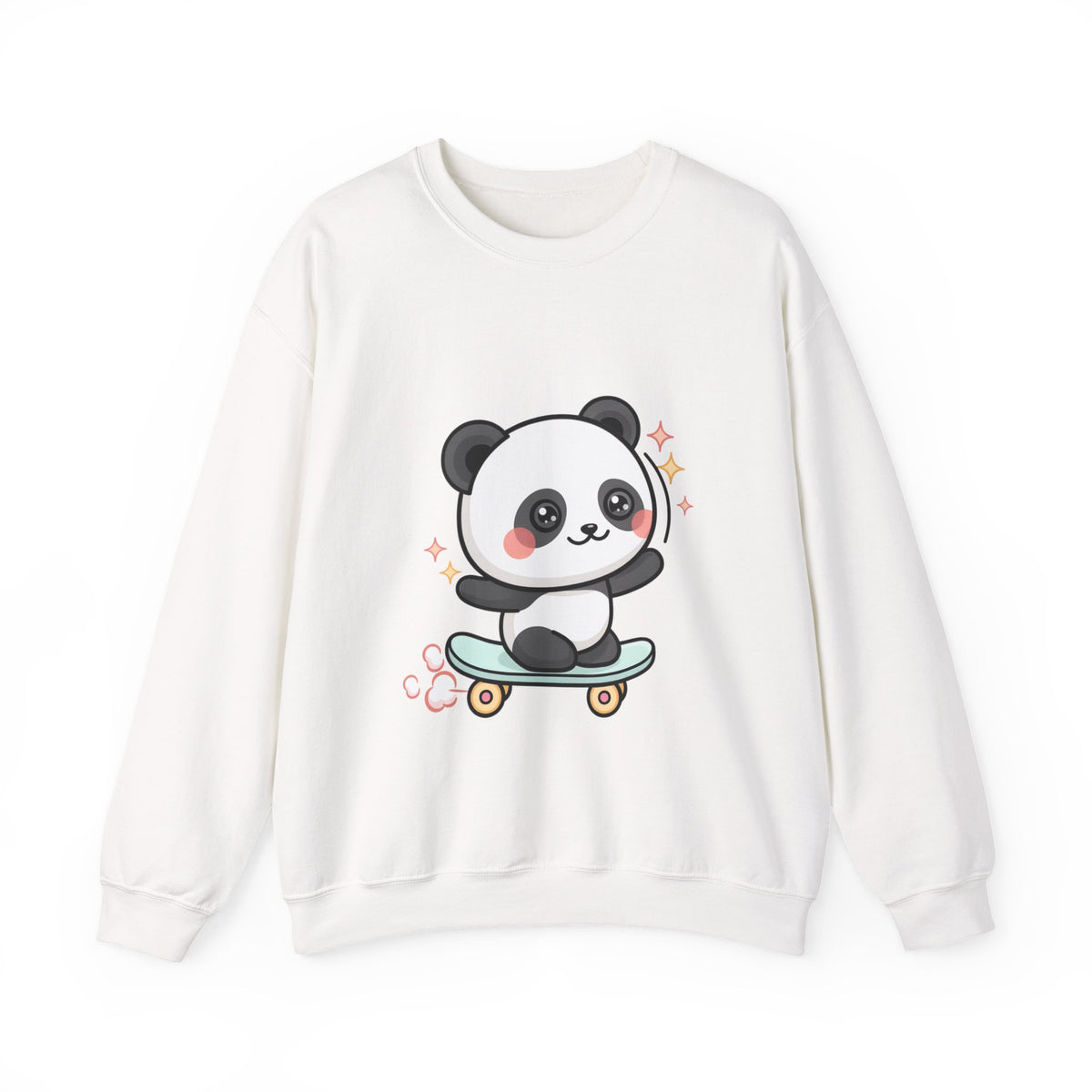 Kawaii Panda Skateboard Sweatshirt, Cute Chibi Panda
