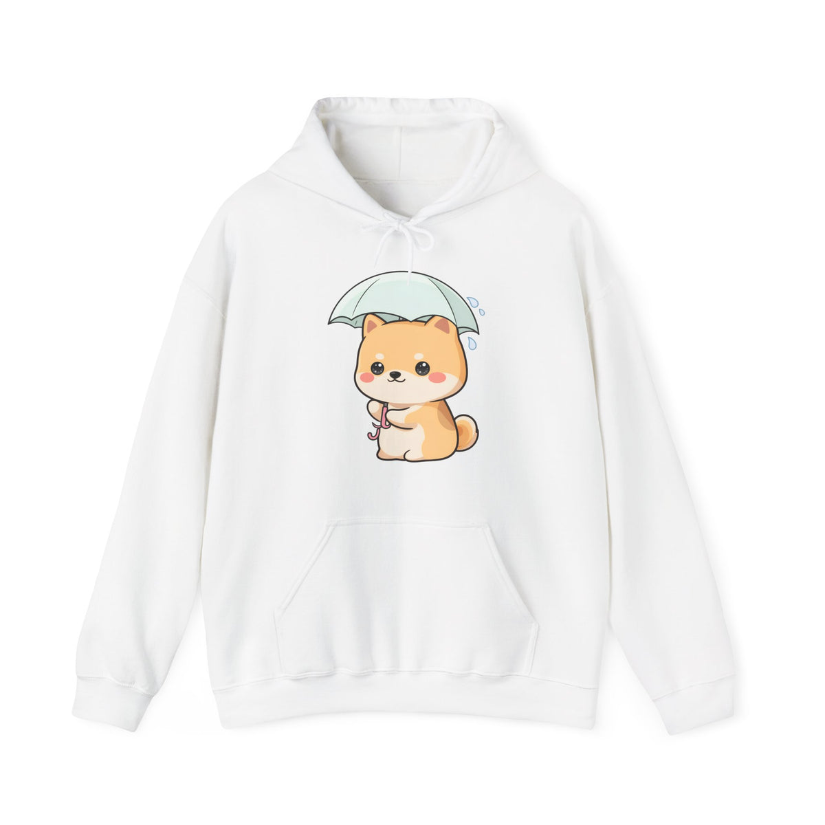 Kawaii Shiba Inu Hoodie, Cute Umbrella Dog Sweatshirt
