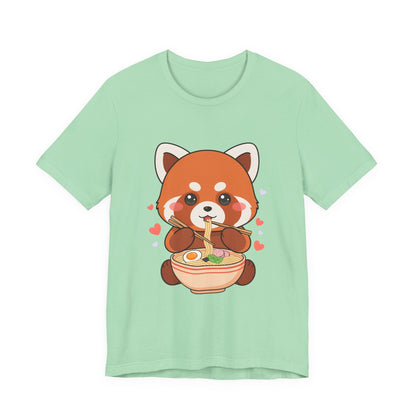 Kawaii Red Panda Ramen T-Shirt for Cozy Foodie Style