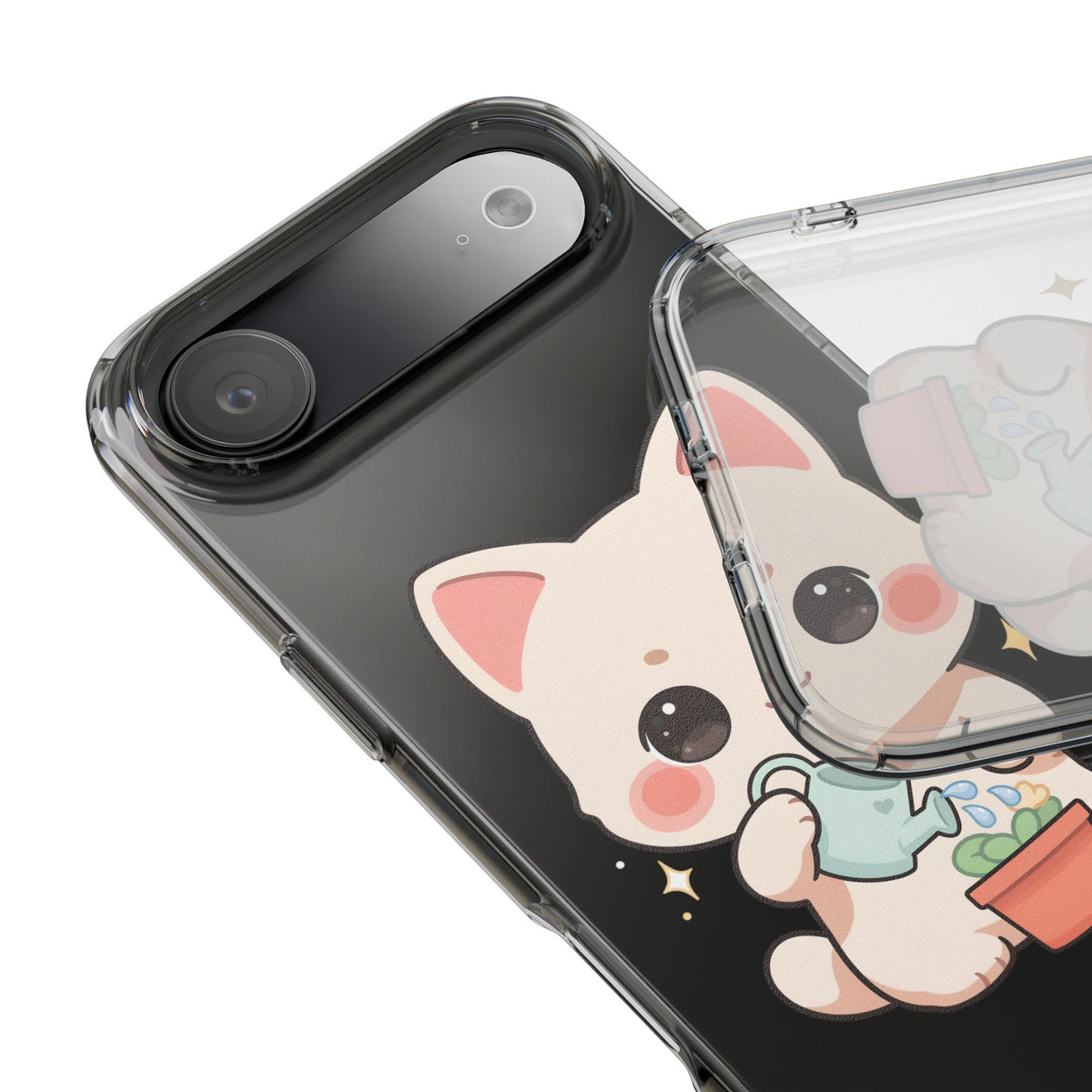 Kawaii Cat Phone Case, Cute Plant Lover Gift