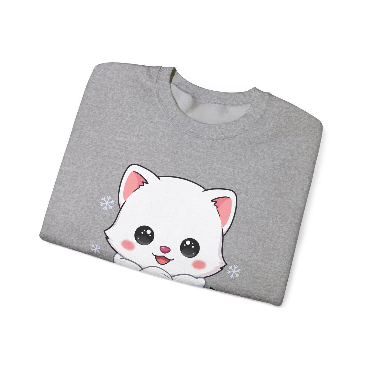 Kawaii Arctic Fox Sweatshirt, Cute Winter Animal Crewneck