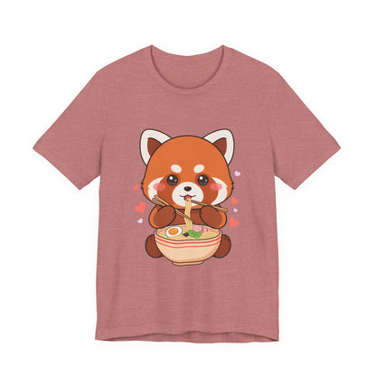 Kawaii Red Panda Ramen T-Shirt for Cozy Foodie Style