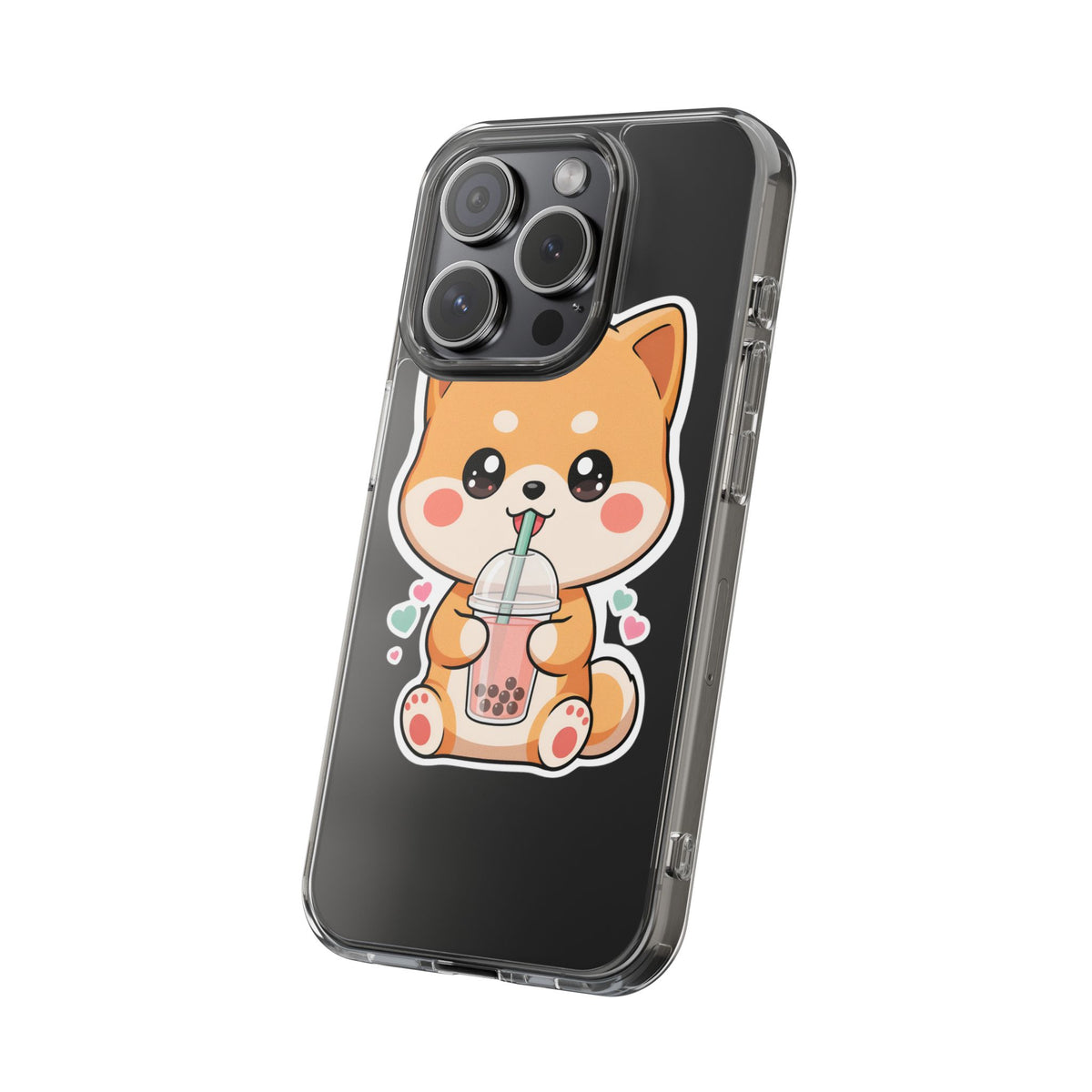 Kawaii Shiba Inu Phone Case for Bubble Tea Lovers