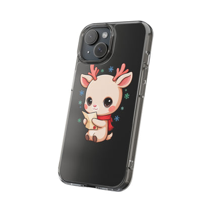 Christmas Reindeer Clear Impact-Resistant Phone Case