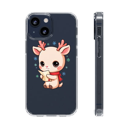 Christmas Reindeer Clear Impact-Resistant Phone Case