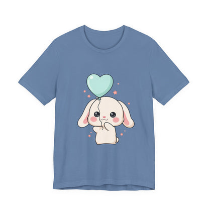 Kawaii Bunny T-Shirt with Balloon – Cute Chibi Rabbit Tee