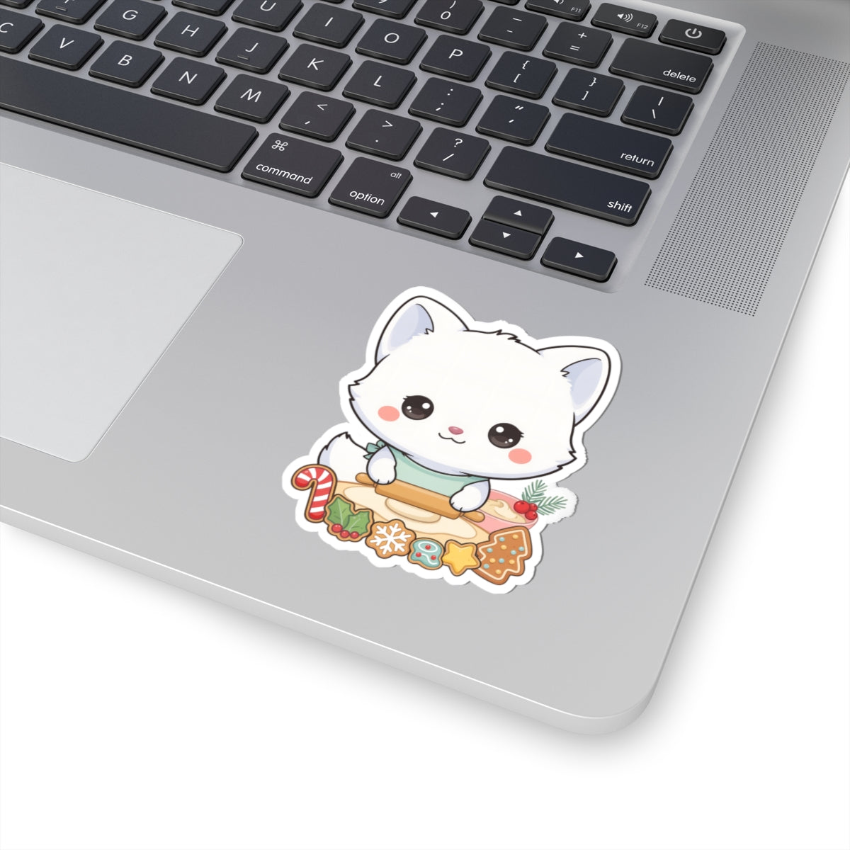 Christmas Fox Sticker: Kawaii Arctic Baker