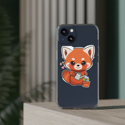 Red Panda Phone Case, Cute Plant Lover Gift