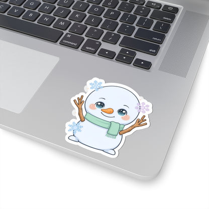 Kawaii Snowman Kiss-Cut Sticker for Winter Cheer