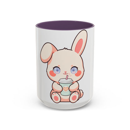 Kawaii Bunny Coffee Mug, Cute Latte Lover Accent Mug