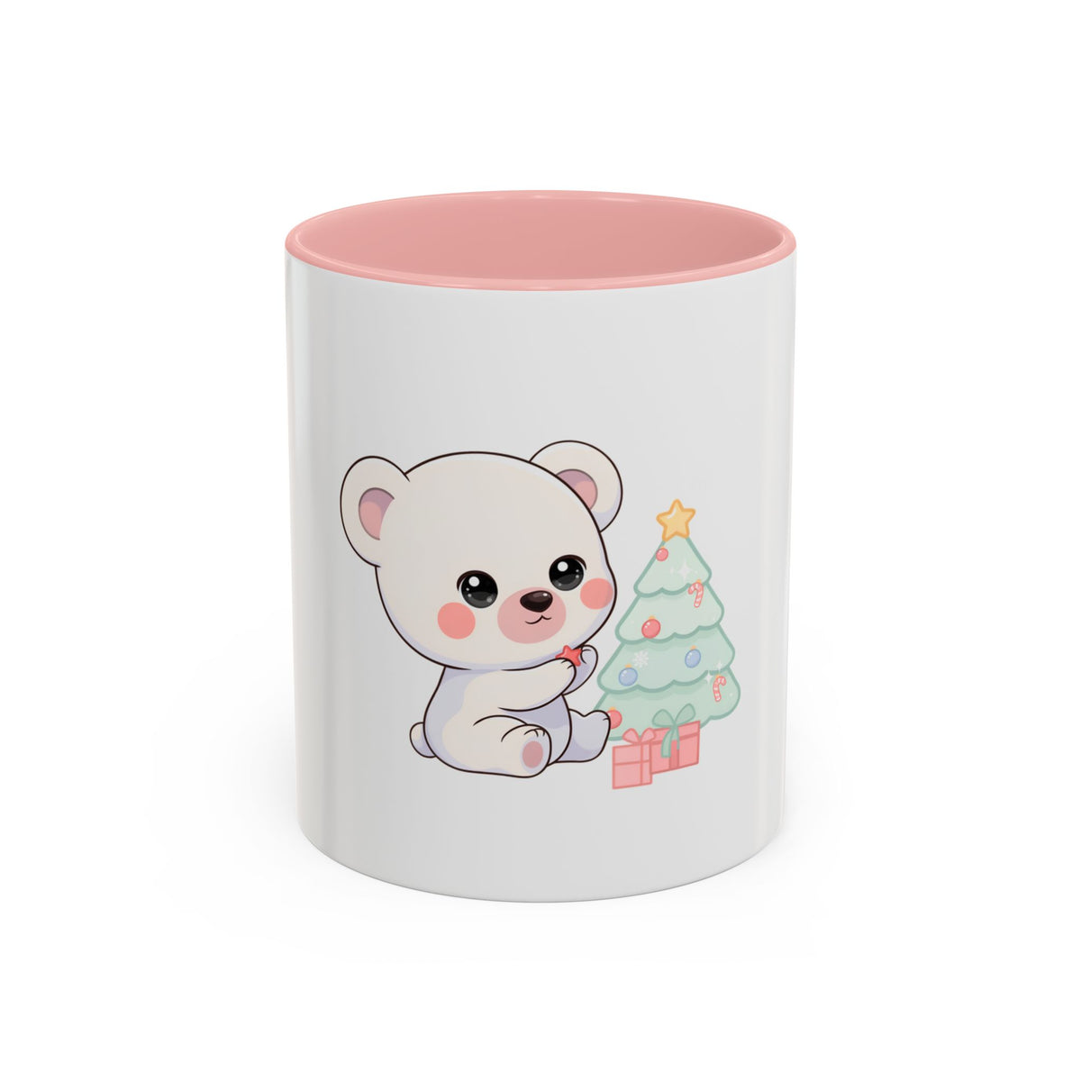 Kawaii Polar Bear Christmas Mug, 11 oz Accent Coffee Mug