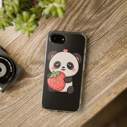 Kawaii Panda Phone Case, Sweet Strawberry Gift