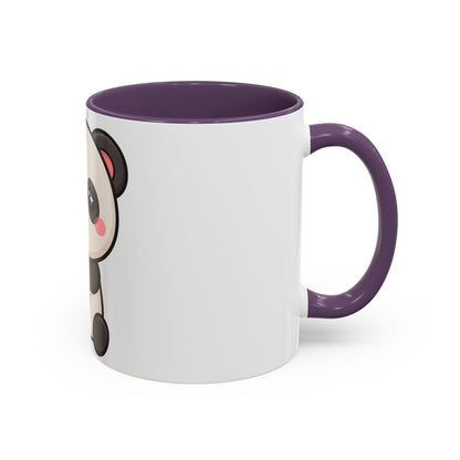 Kawaii Panda Accent Coffee Mug, Strawberry Lover Gift