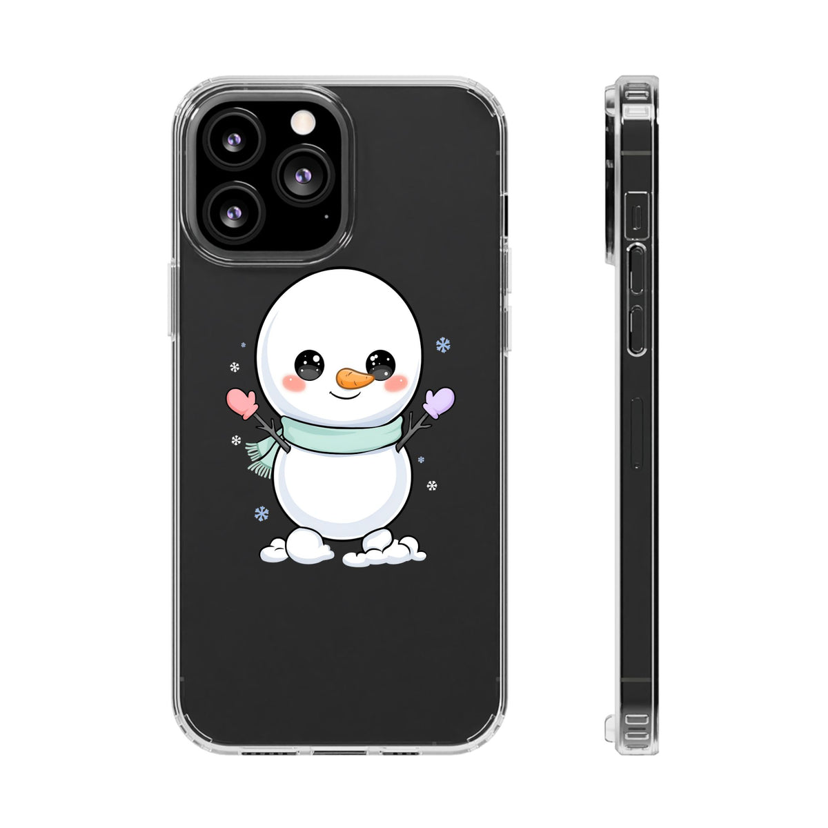 Kawaii Snowman Clear Impact-Resistant Case