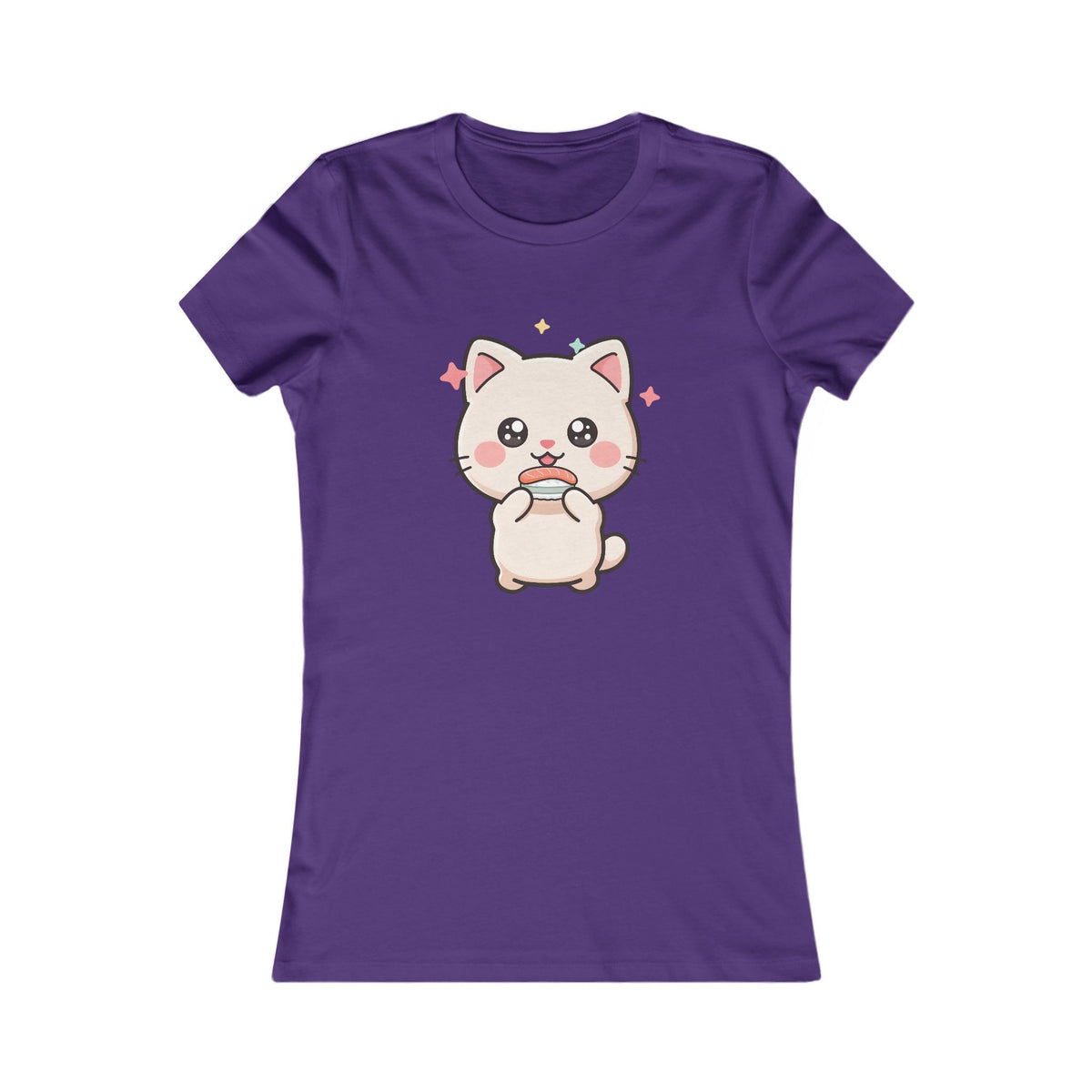 Kawaii Cat Sushi Women's Tee for Cute Casual Outfits
