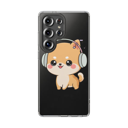 Kawaii Shiba Inu Phone Case – Music Lover Clear Case