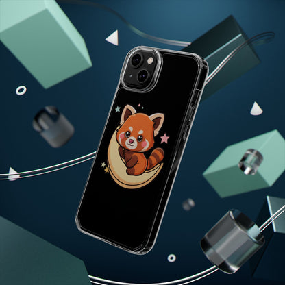 Red Panda Phone Case, Kawaii Moon Companion